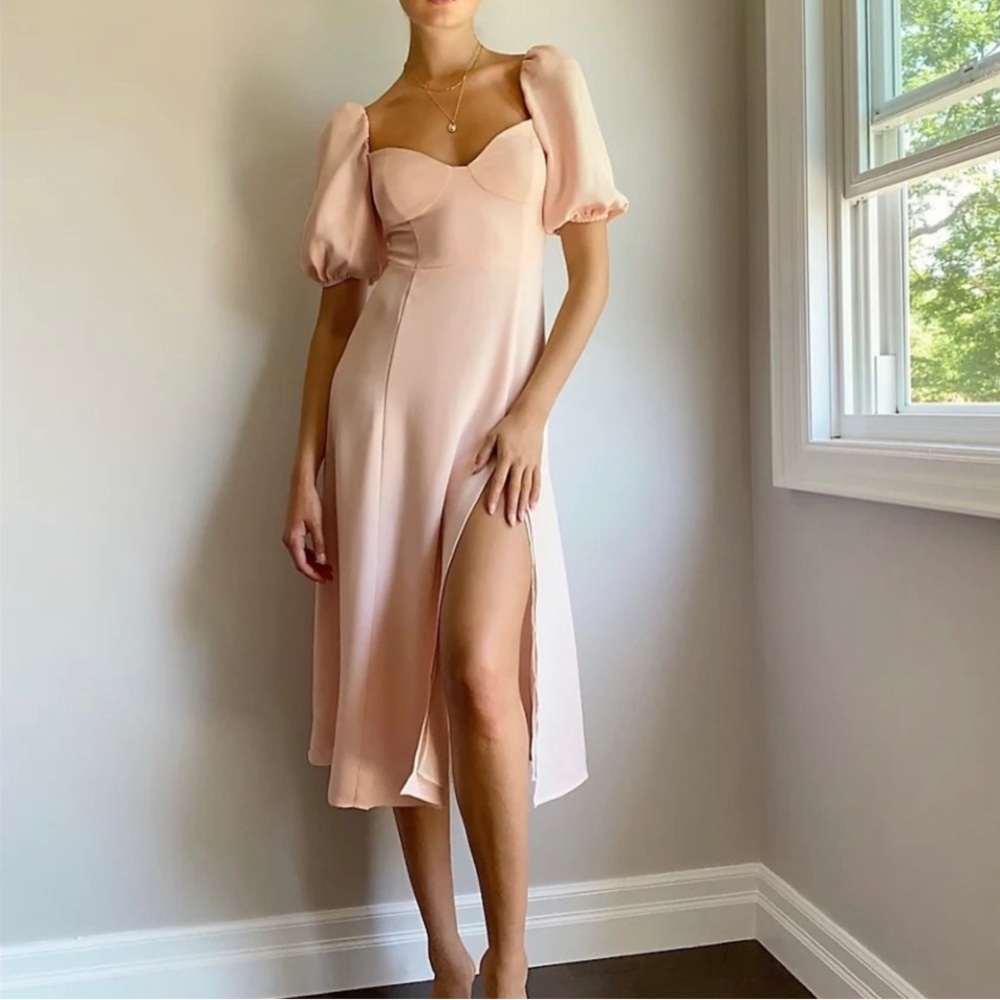 Aritzia Wilfred Novella Pink New Formal Wedding Cocktail Bridal Dress - Picture 5 of 7